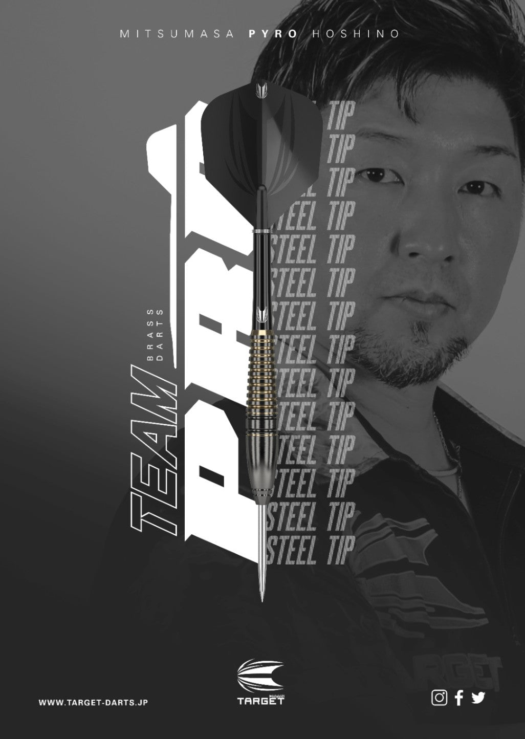 Target Japan - Team Pro Mitsumasa Hoshino Pyro - Brass - Sada Steel Šípok - Direct Darts - 2