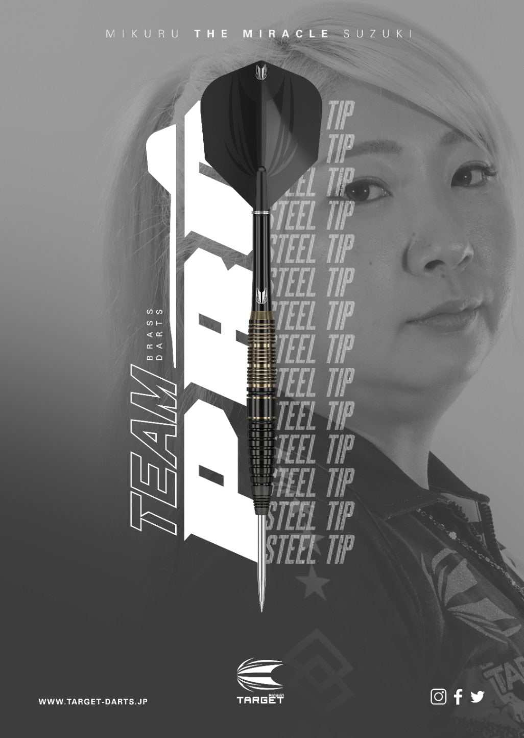 Target Japan - Team Pro Mikuru Suzuki Miracle - Brass - Sada Steel Šípok - Direct Darts - 2