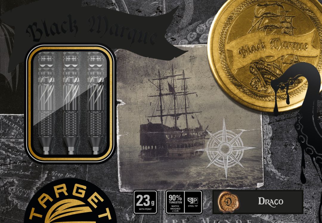 Target Japan - Black Marque Draco - 90% - Sada Steel Šípok - Direct Darts - 3