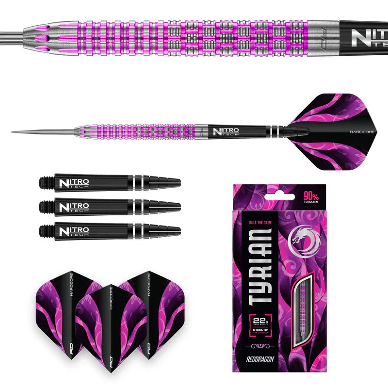 Red Dragon - Tyrian 90% - Sada Steel Šípok - Direct Darts - 6