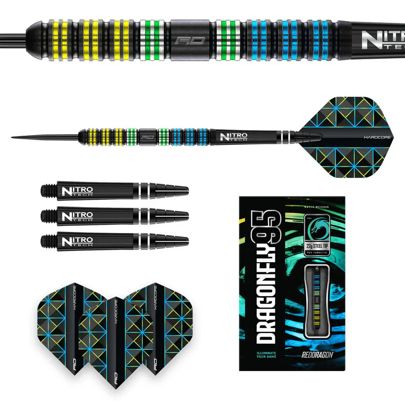 Red Dragon - Dragonfly 95 Black - Parallel 95% - Sada Steel Šípok - Direct Darts - 4