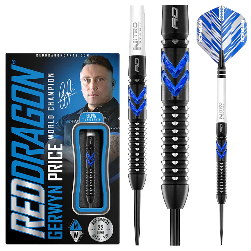 Red Dragon - Gerwyn Price Blue Ice Se - Sada Steel Šípok - Direct Darts - 2