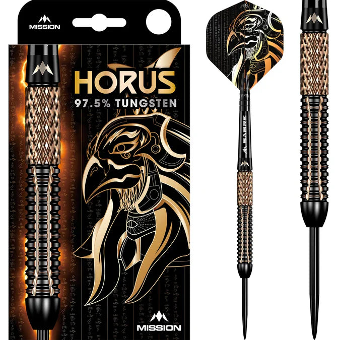 Mission - Horus 97,5% - Čierna & Bronz - Sada Steel Šípok - Direct Darts - 2