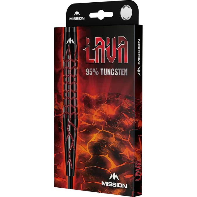 Mission - Lava 95% - Čierna & Červená - Sada Steel Šípok - Direct Darts - 4