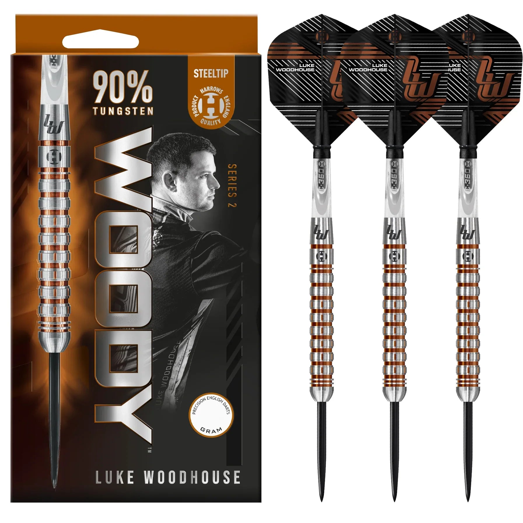Harrows - Luke Woodhouse Series 2 90% - Sada Steel Šípok - Direct Darts - 2