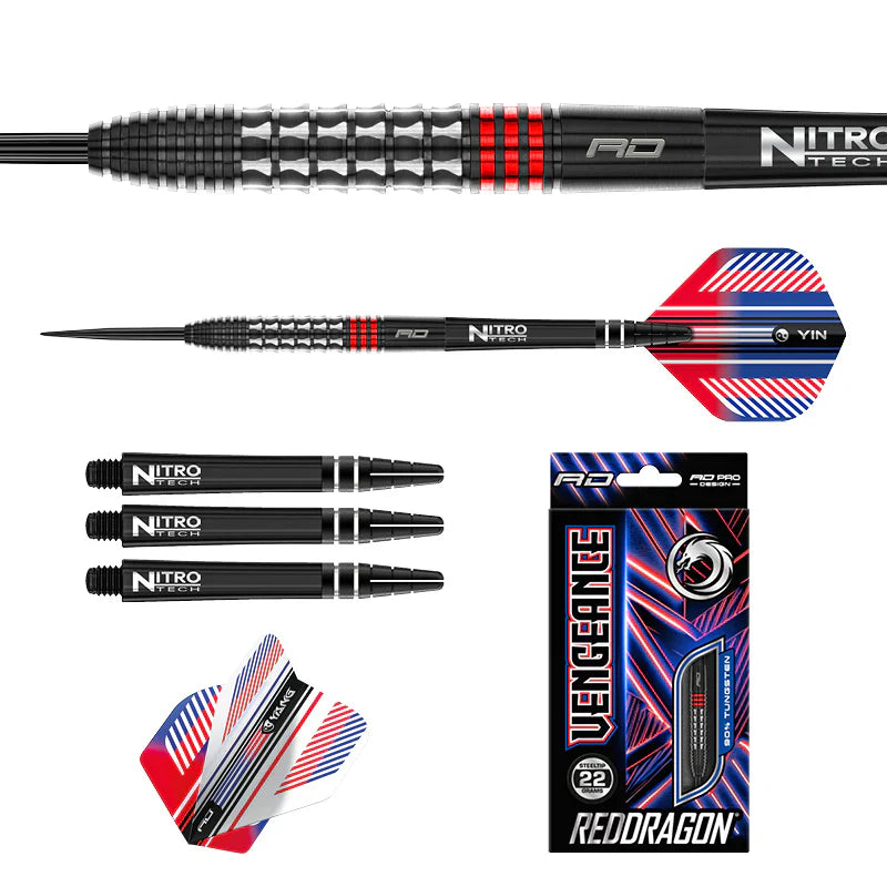 Red Dragon - Vengeance Red - Sada Steel Šípok - Direct Darts - 5