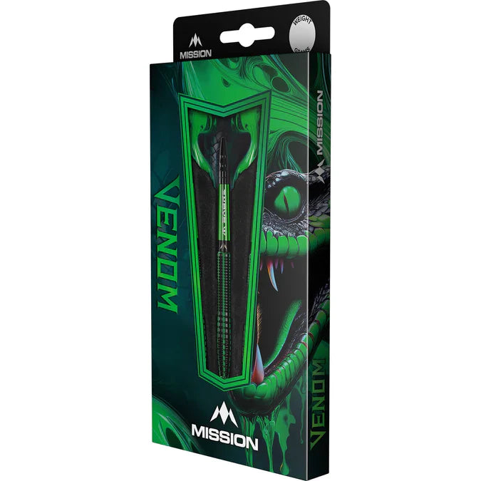 Mission - Venom 90% - Čierna & Zelená - Sada Steel Šípok - Direct Darts - 4