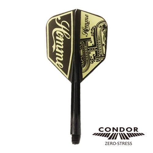 Condor - Zero Stress - Se-O Homme - Čierna Zlatá - No6 - Jednodielny Násadka/Letky Na Šípky - Direct Darts - 1