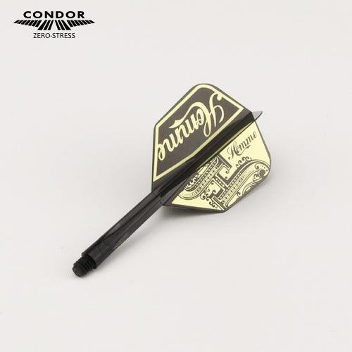 Condor - Zero Stress - Se-O Homme - Čierna Zlatá - No6 - Jednodielny Násadka/Letky Na Šípky - Direct Darts - 2