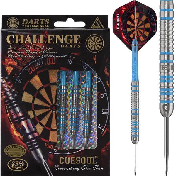 Cuesoul - Challenge - Multi Ring - Modrá 85% - Sada Steel Šípok - Direct Darts - 1