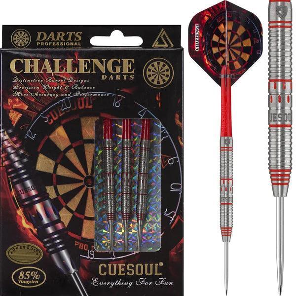 Cuesoul - Challenge - Multi Ring - Červená 85% - Sada Steel Šípok - Direct Darts - 1