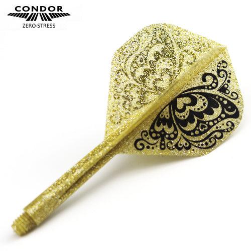 Condor - Zero Stress - Swallowtail - Glitter Zlatá - No2 - Jednodielny Násadka/Letky Na Šípky - Direct Darts - 1