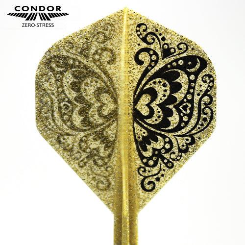 Condor - Zero Stress - Swallowtail - Glitter Zlatá - No2 - Jednodielny Násadka/Letky Na Šípky - Direct Darts - 2