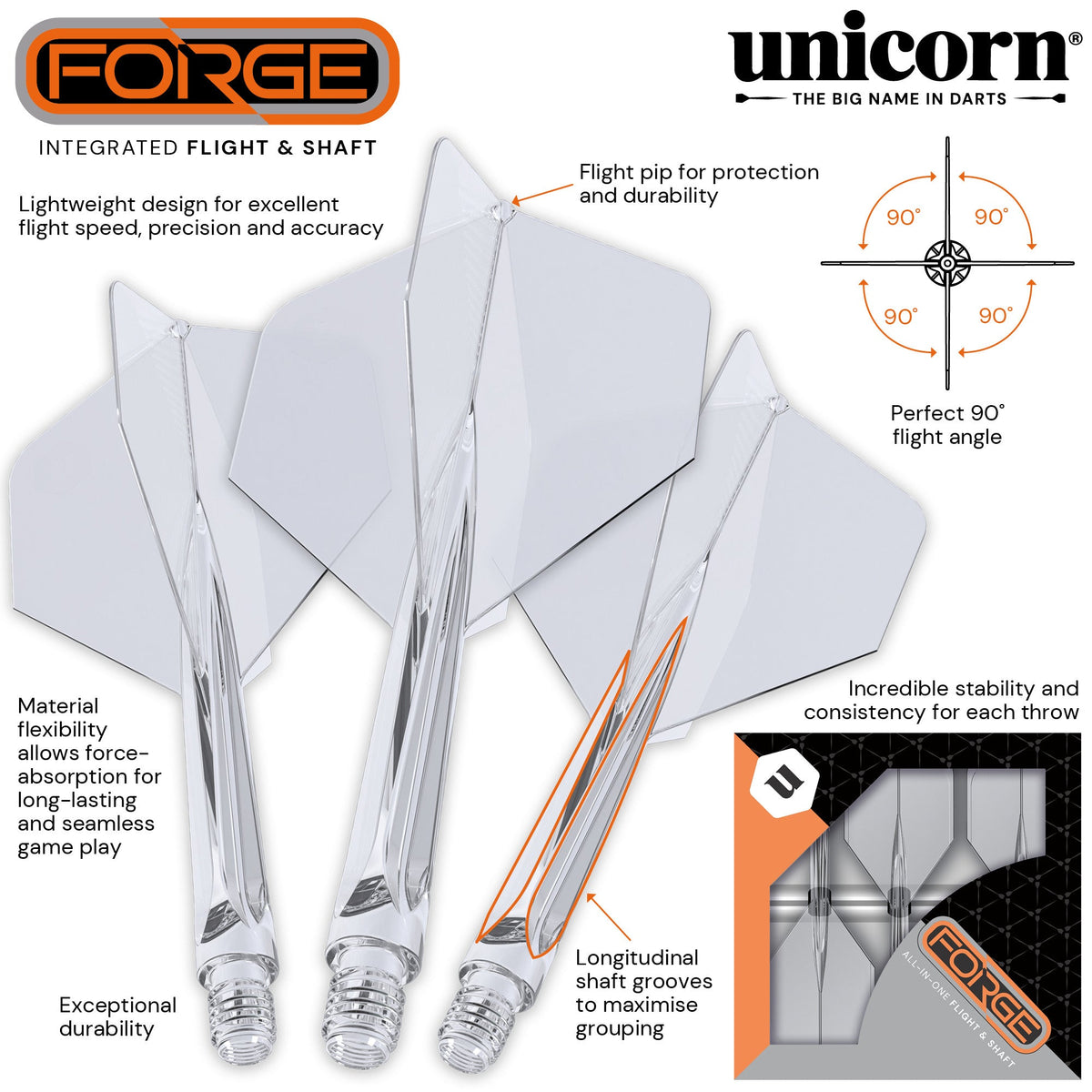Unicorn - Forge - Plus Číra - Šípky Letky/Násadky - Direct Darts - 2