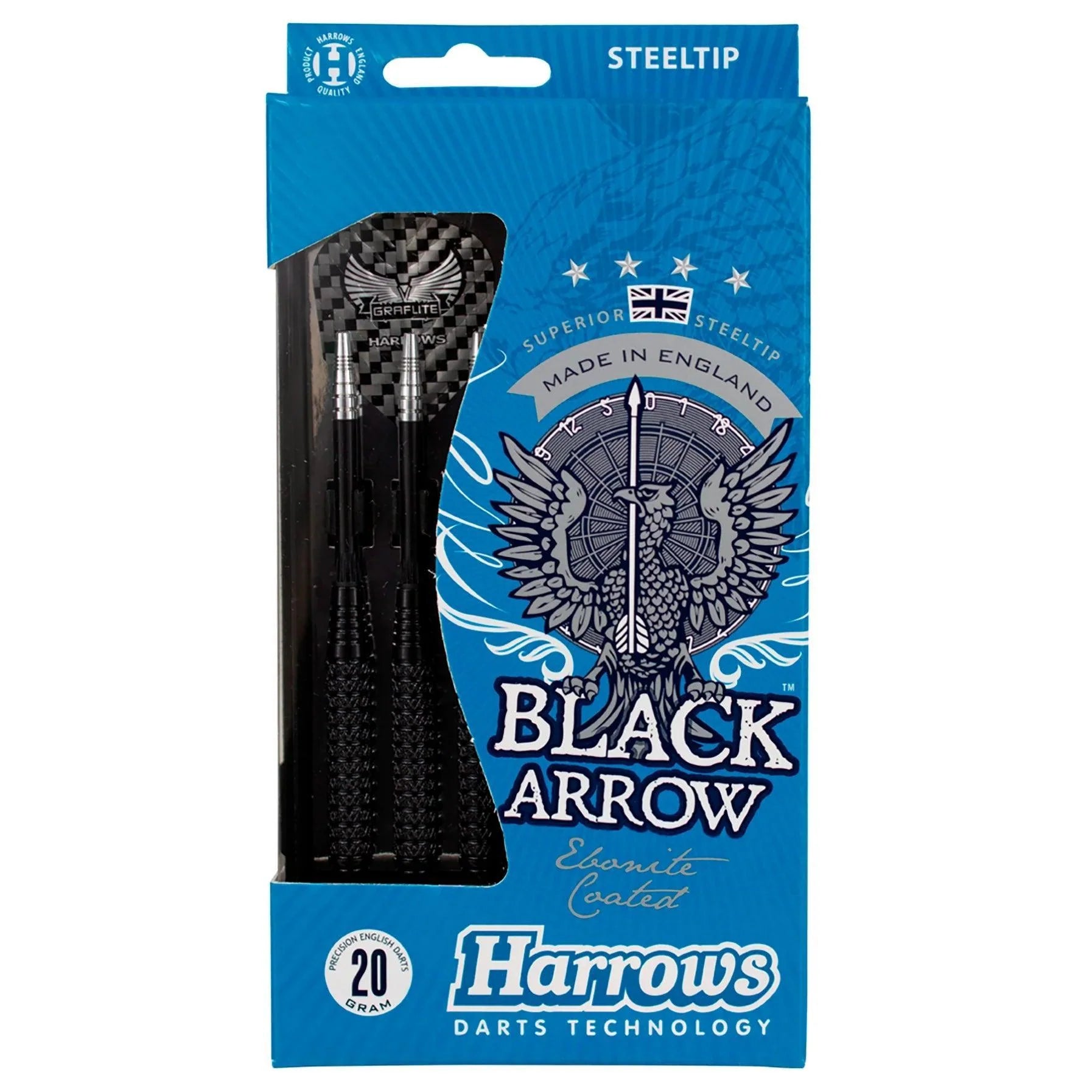 Harrows - Black Arrow 20 G - Sada Steel Šípok - Direct Darts - 5