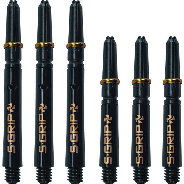 Harrows - Supergrip Spin Čierna/Zlatá - Násadka Na Šípky - Direct Darts - 1