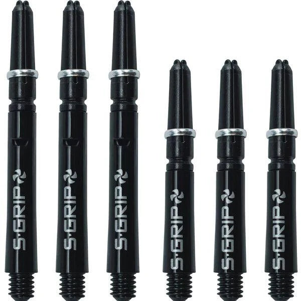 Harrows - Supergrip Spin Čierna/Strieborná - Násadka Na Šípky - Direct Darts - 1