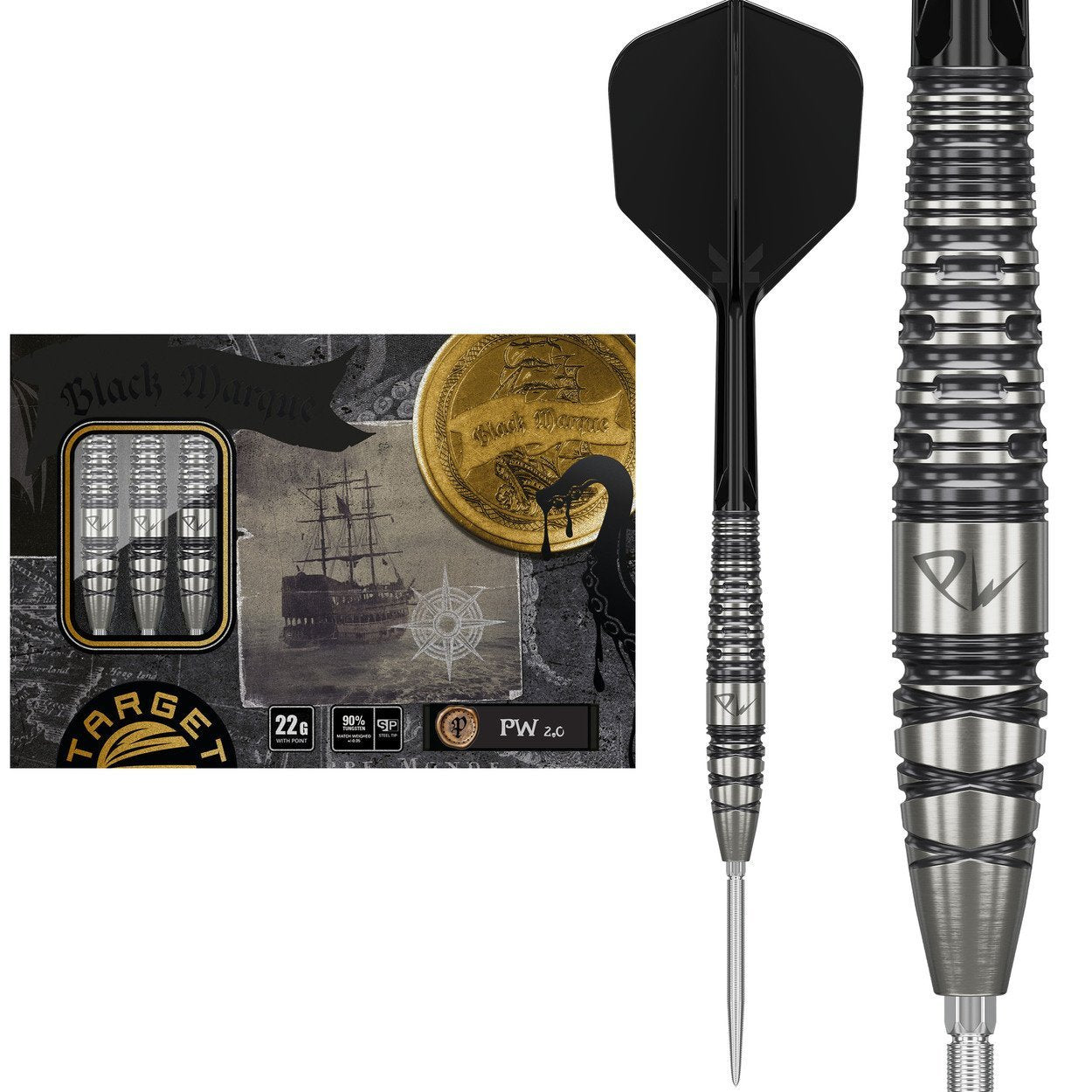 Target Japan - Black Marque Pw 2.0 - Steel Šípky - Direct Darts - 1