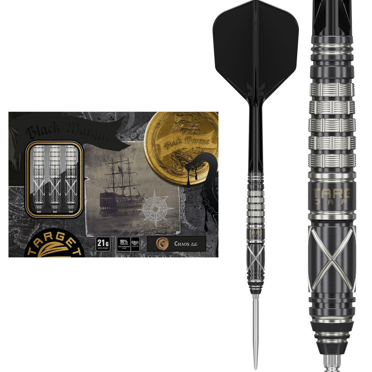 Target Japan - Black Marque Chaos 2.0 - 90% - Steel Šípky - Direct Darts - 1