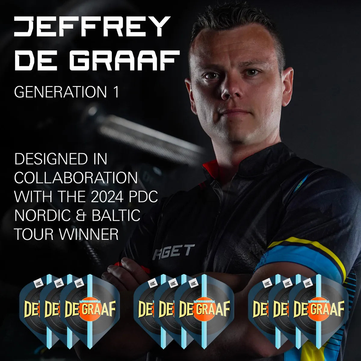 Target - Jeffrey De Graaf G1 Pro Ultra - (9Db) - No2 - 100 Mikrón - Letky Na Šípky - Direct Darts - 3