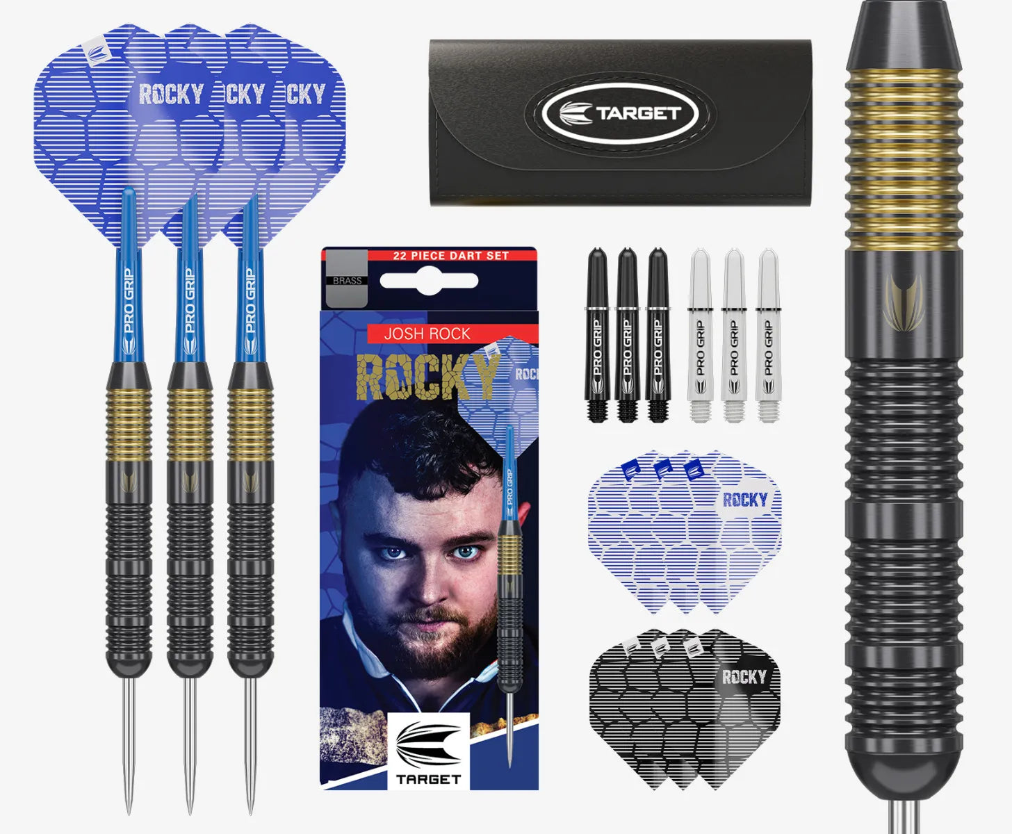 Target - Josh Rock - Brass - Sada Steel Šípok - Direct Darts - 1