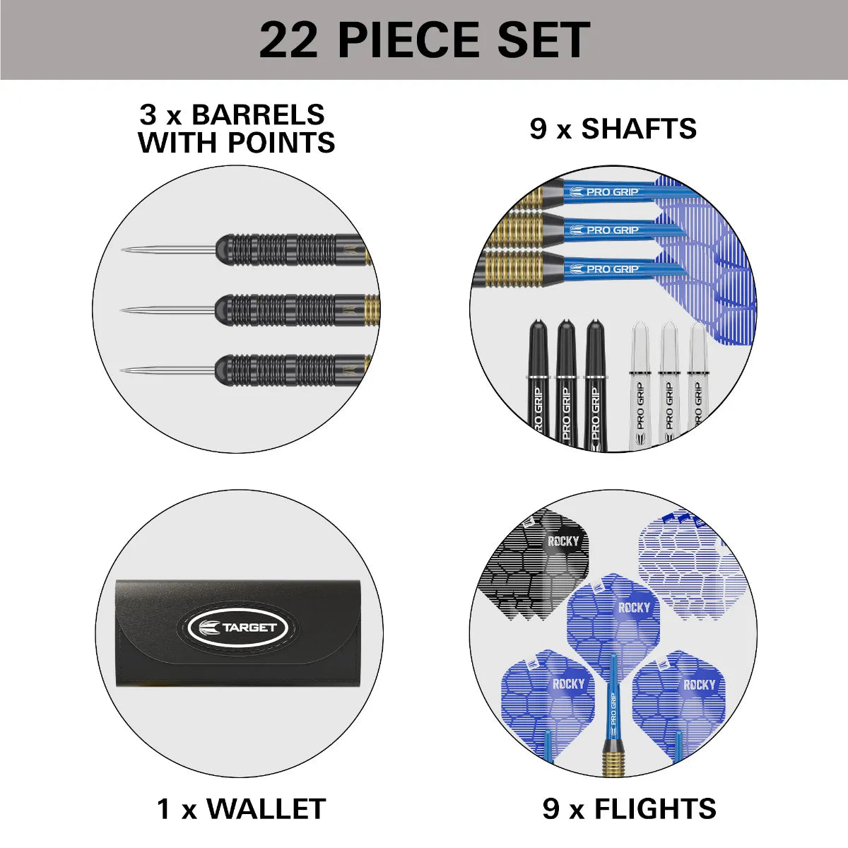Target - Josh Rock - Brass - Sada Steel Šípok - Direct Darts - 2