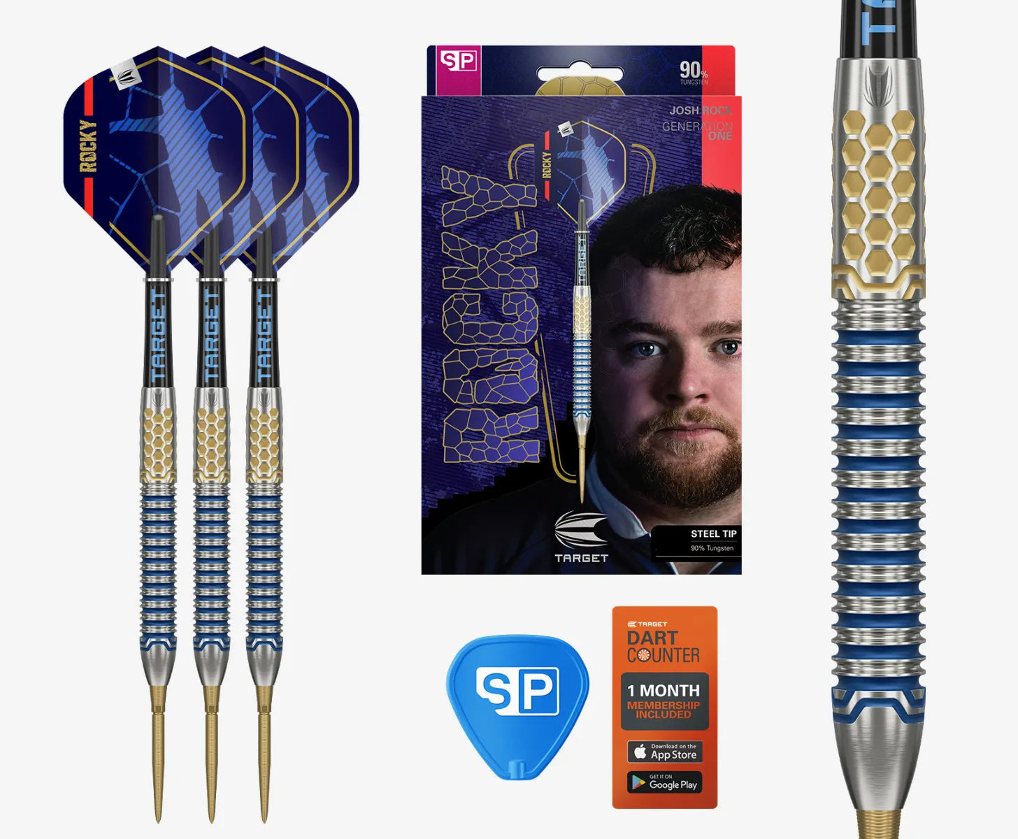 Target - Josh Rock G1 90% Sp - Sada Steel Šípok - Direct Darts - 1