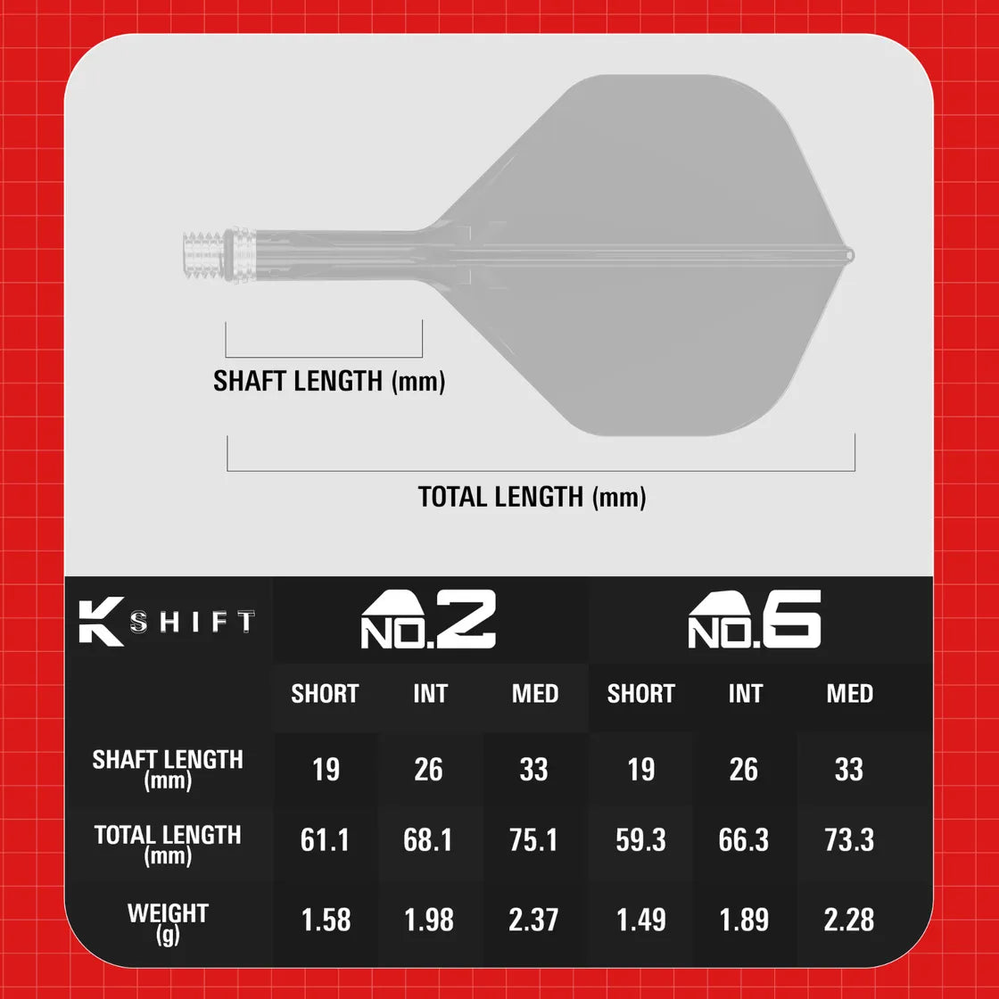 Target - K-Shift Čierna - No2 - Letky/Násadka Na Šípky - Direct Darts - 5