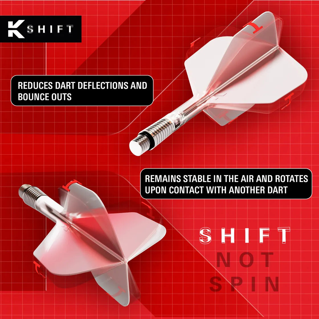 Target - K-Shift Priehľadná - No2 - Letky/Násadka Na Šípky - Direct Darts - 2