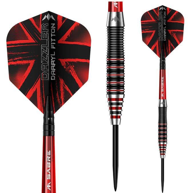 Mission - Darryl Fitton - Electro Čierna & Červená - 95% - The Dazzler - Sada Steel Šípok - Direct Darts - 3