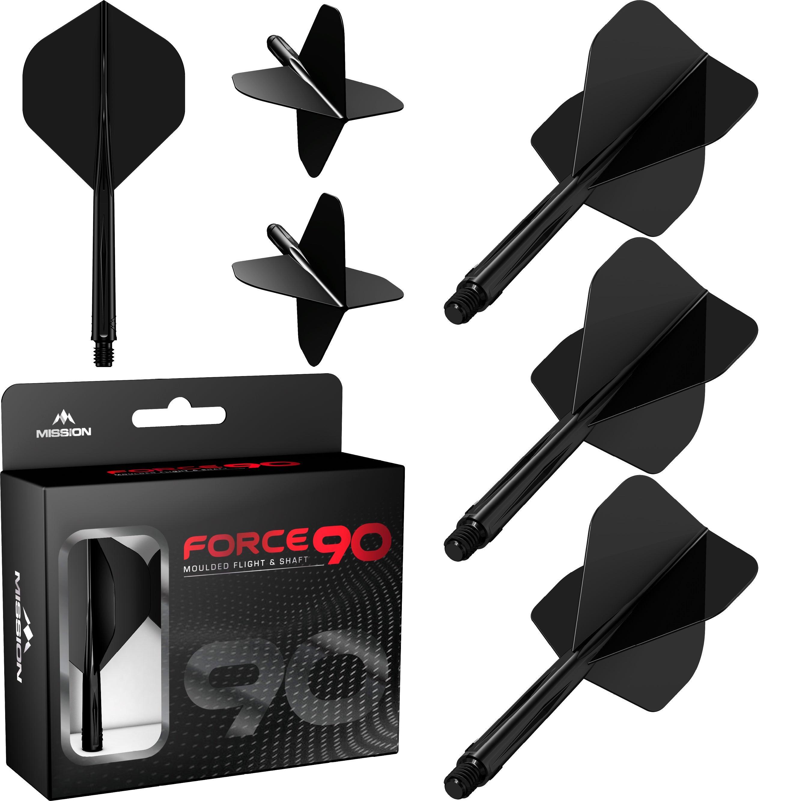 Mission - Force 90 Čierna - No2 - Letky/Násadka Na Šípky - Direct Darts - 3