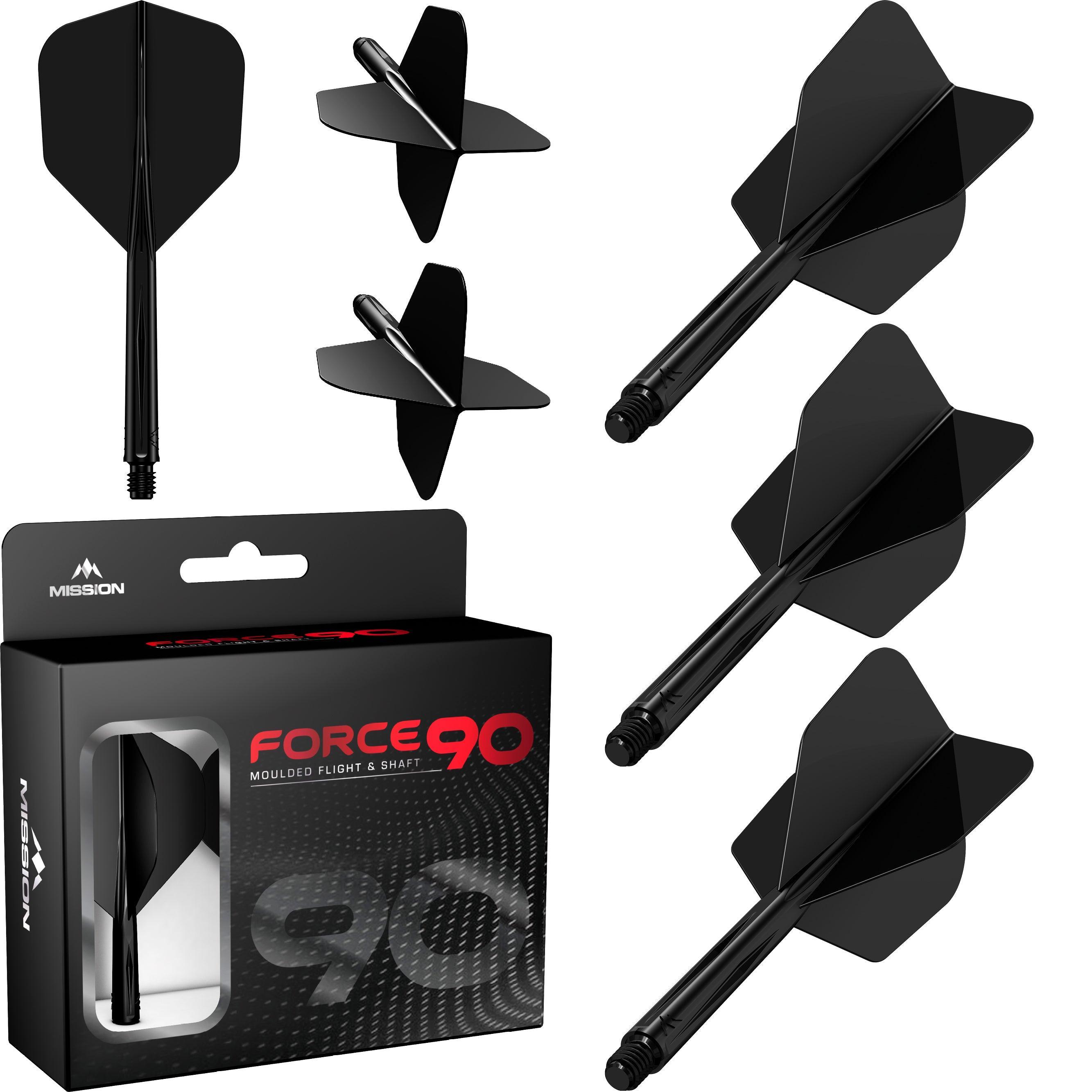 Mission - Force 90 Čierna - No6 - Letky/Násadka Na Šípky - Direct Darts - 3