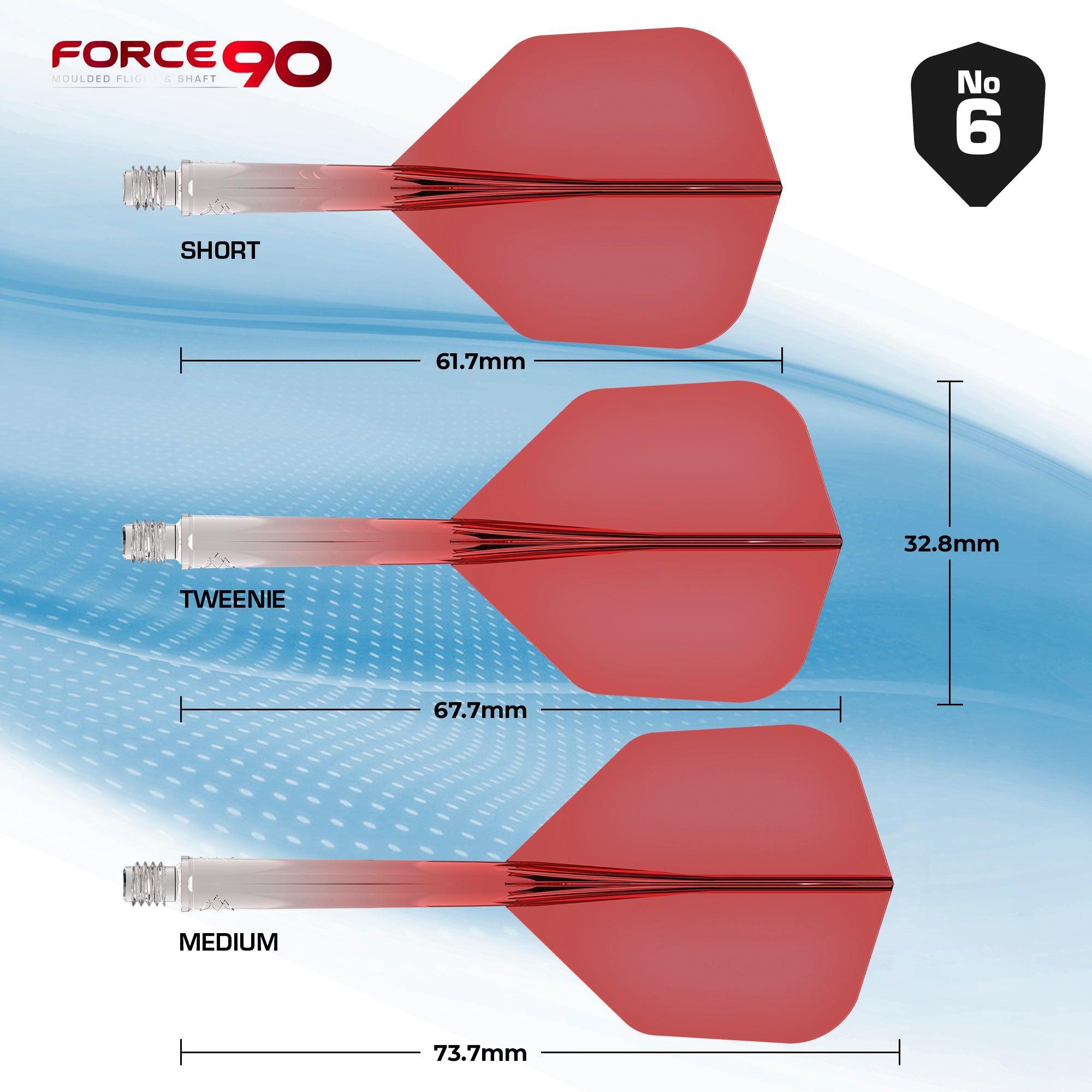 Mission - Force 90 Priehľadná Červená - No6 -Letky/Násadka Na Šípky - Direct Darts - 3