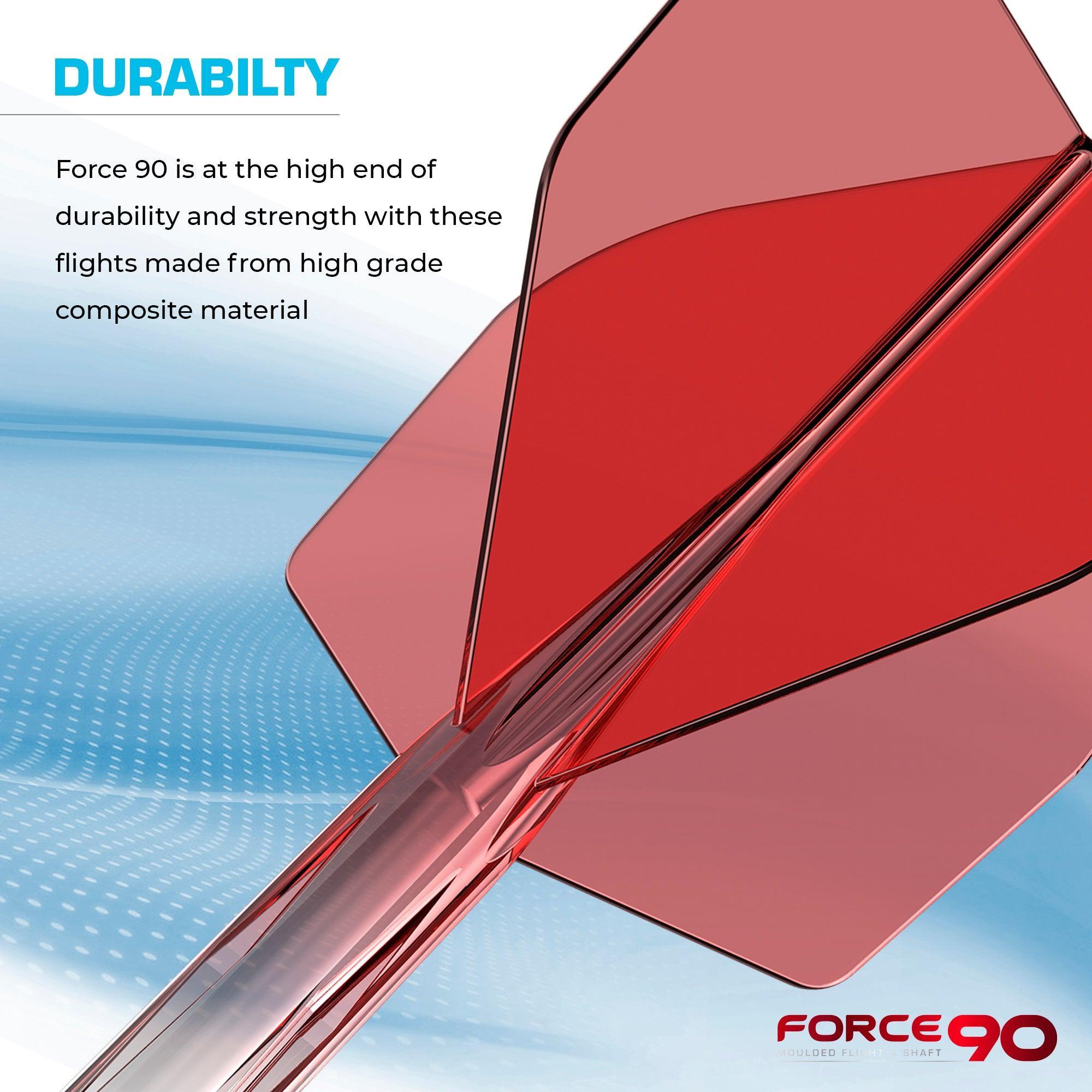 Mission - Force 90 Priehľadná Červená - No6 -Letky/Násadka Na Šípky - Direct Darts - 6