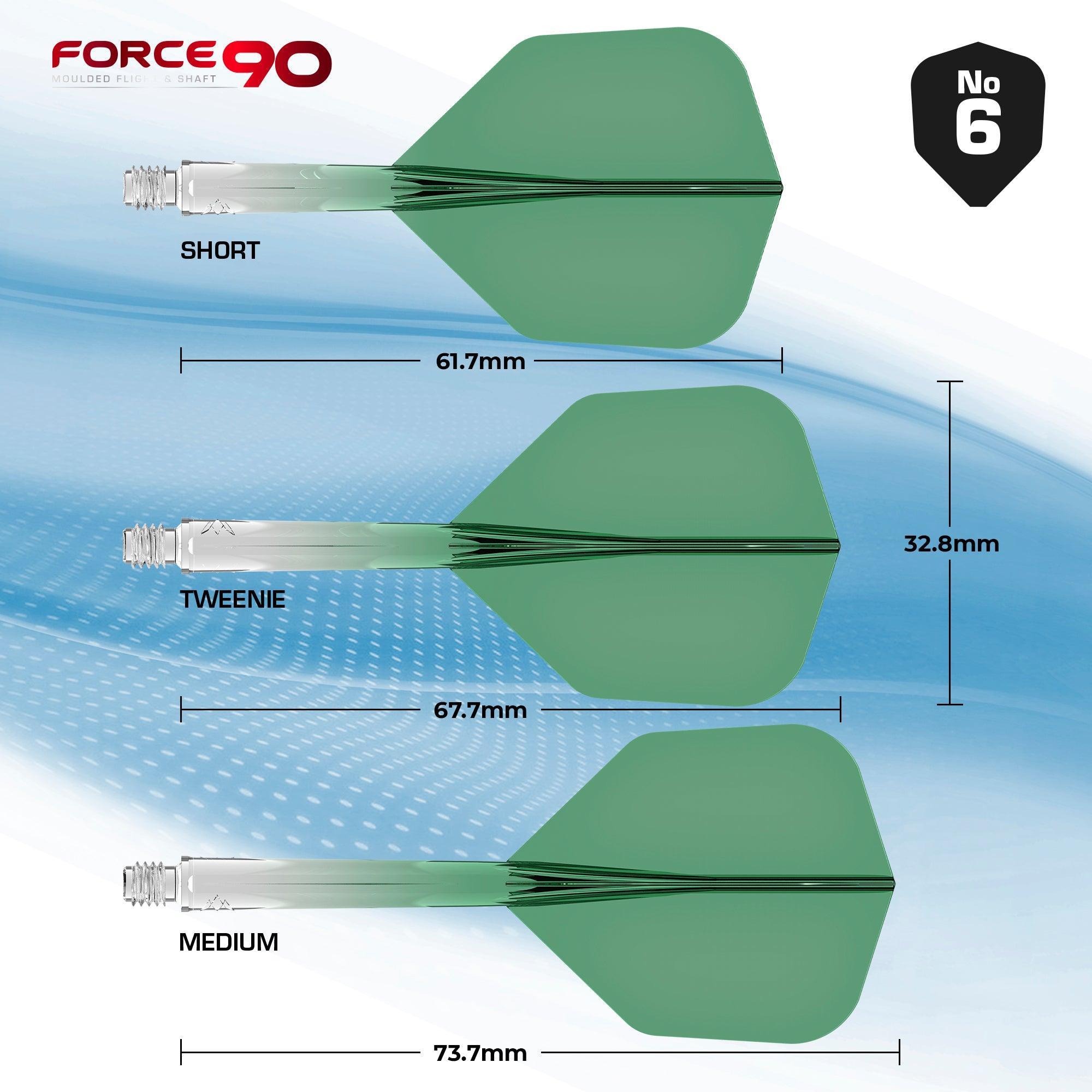 Mission - Force 90 Priehľadná Zelená - No6 - Letky/Násadka Na Šípky - Direct Darts - 3