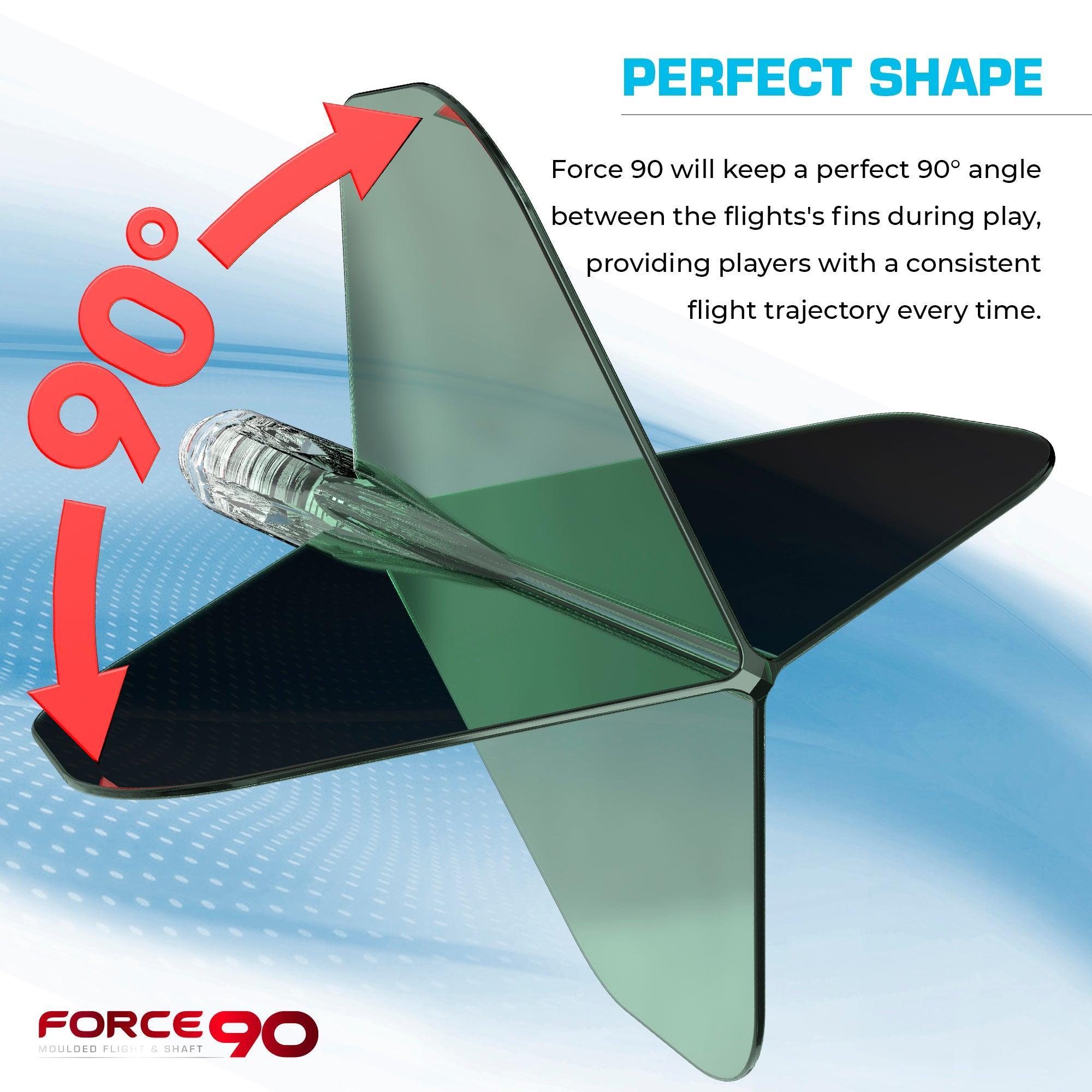 Mission - Force 90 Priehľadná Zelená - No6 - Letky/Násadka Na Šípky - Direct Darts - 4