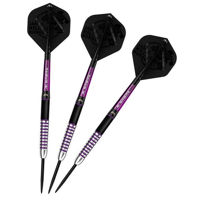 Mission - James Hurrell - Hillbilly - Čierna & Fialová - 90% - Sada Steel Šípok - Direct Darts - 2