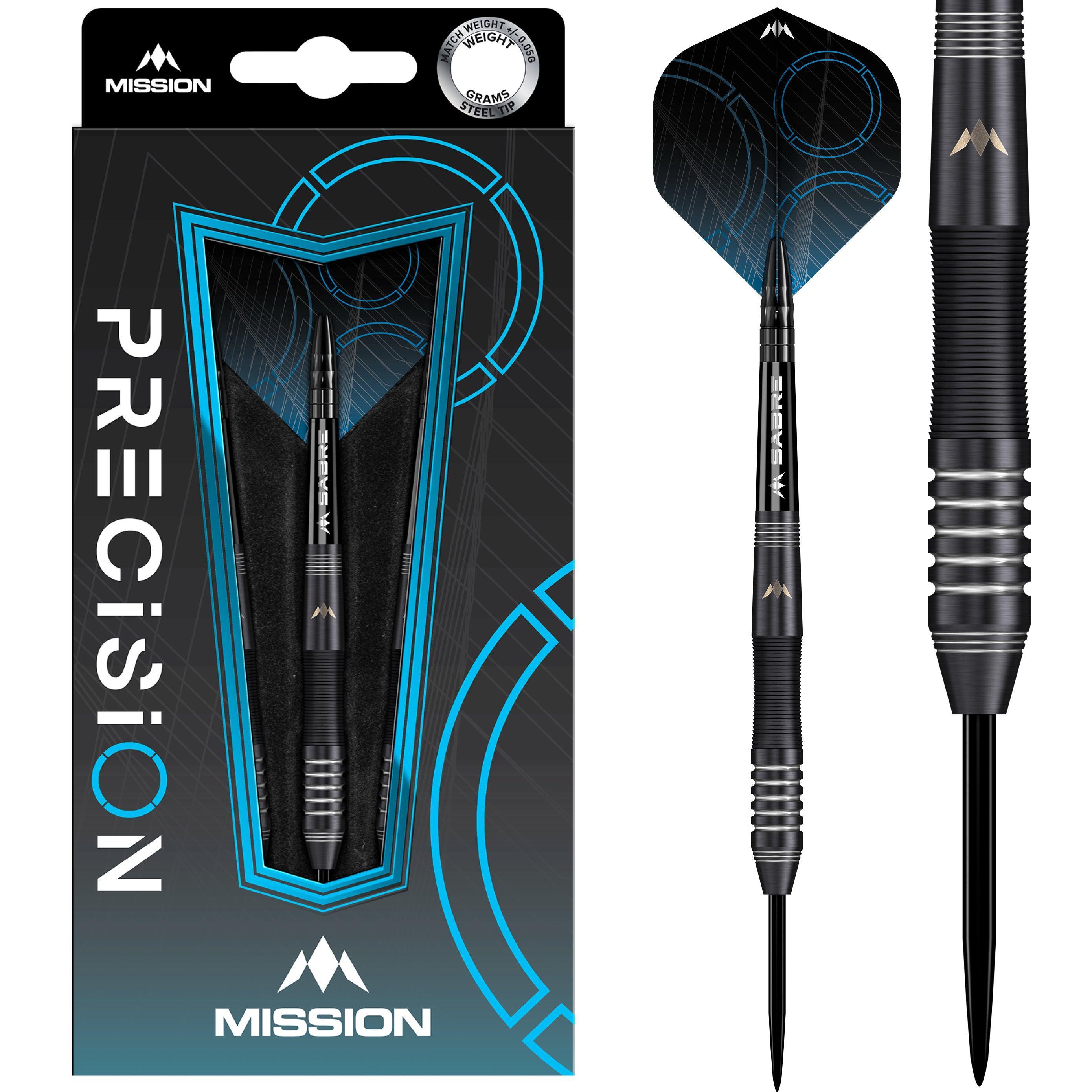 Mission - Precision - Čierna Pvd - 90% - Sada Steel Šípok - Direct Darts - 1