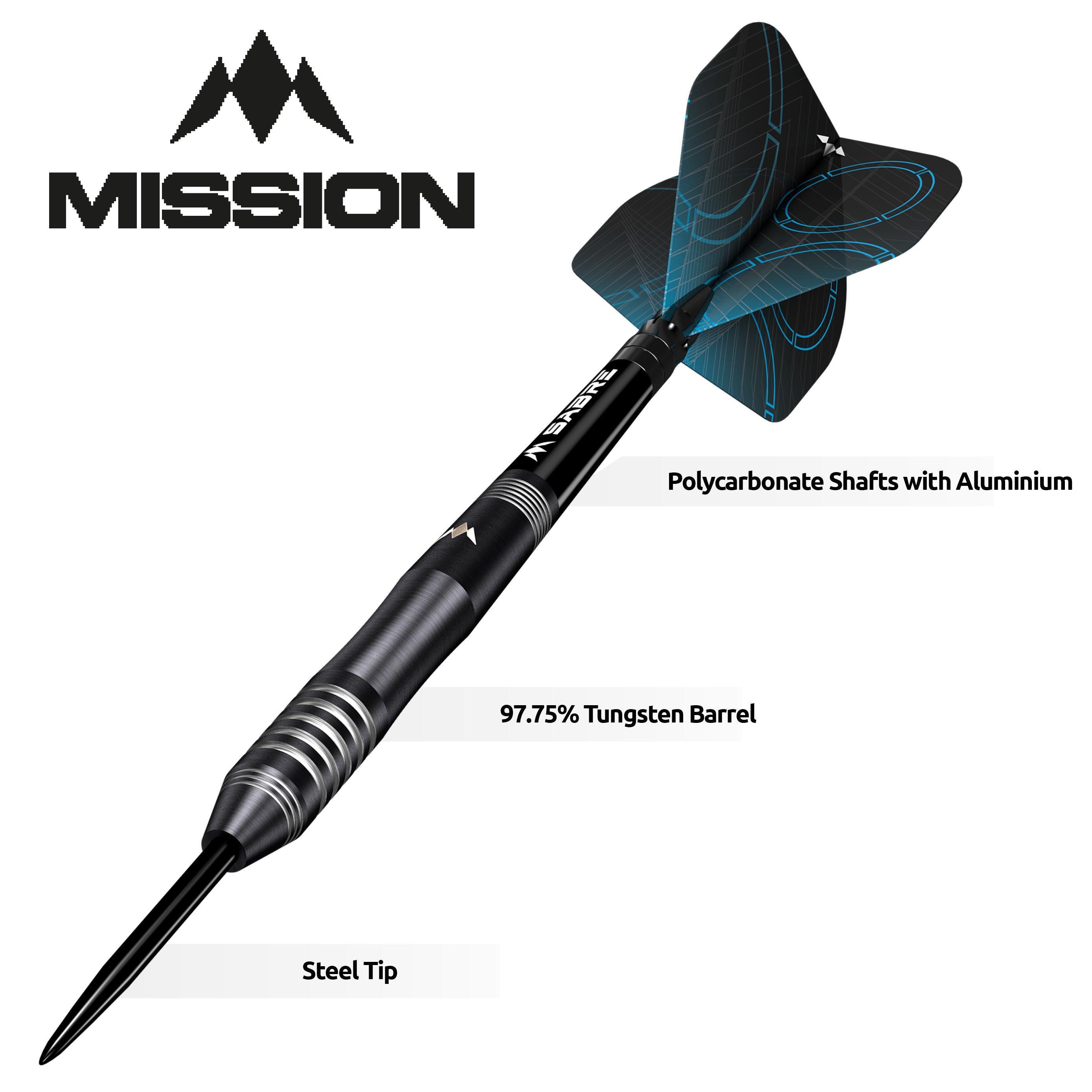 Mission - Precision - Čierna Pvd - 90% - Sada Steel Šípok - Direct Darts - 4