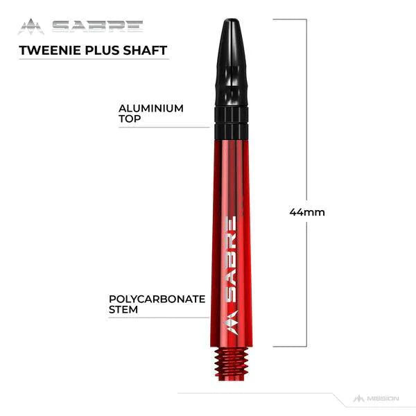 Mission - Sabre - Polykarbonát - Červená - Čierna Top - Násadka Na Šípky - Direct Darts - 6