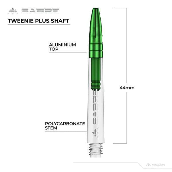 Mission - Sabre - Polykarbonát - Priehľadná - Zelená Top - Násadka Na Šípky - Direct Darts - 6