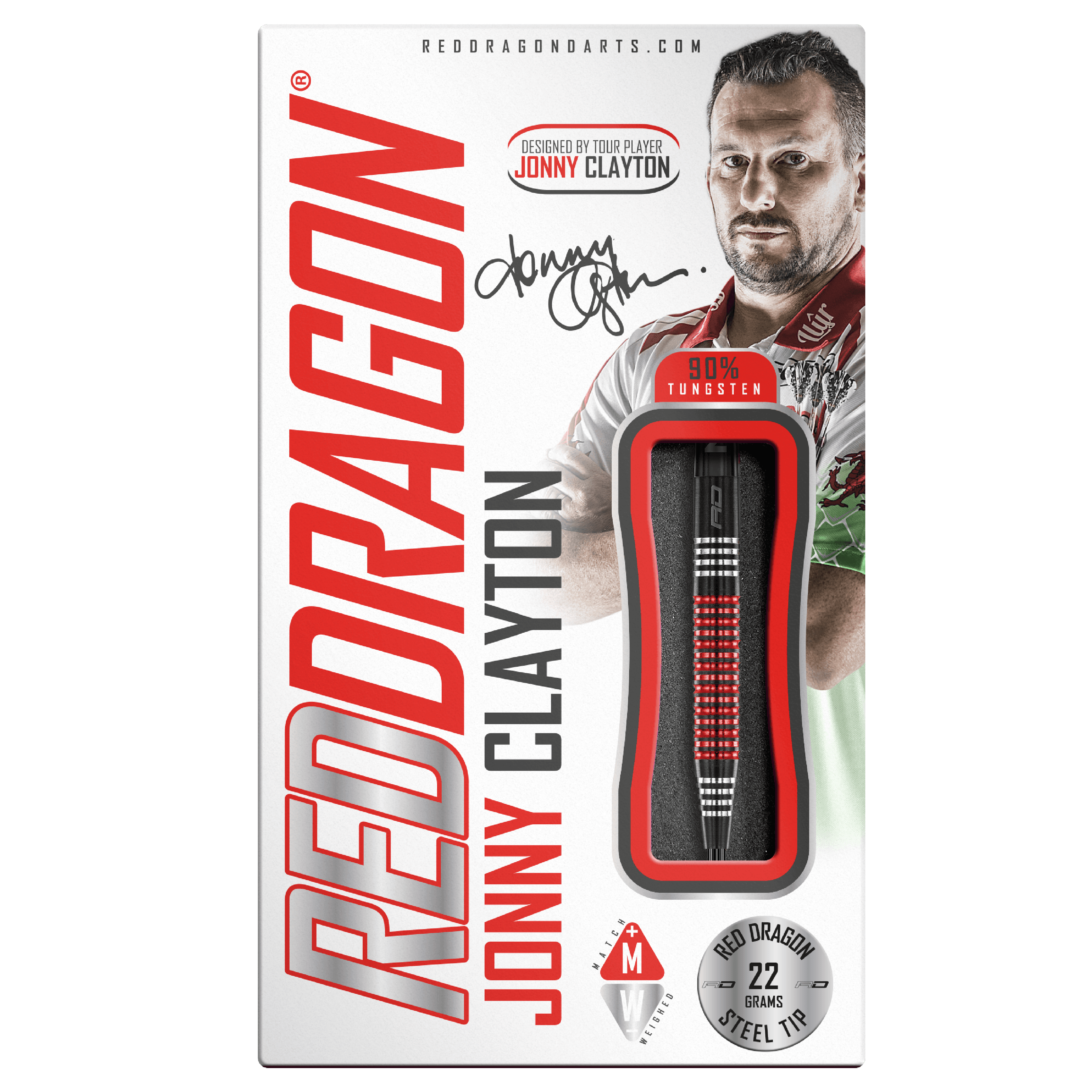 Red Dragon - Jonny Clayton S.E. 90% - Sada Steel Šípok - Direct Darts - 4