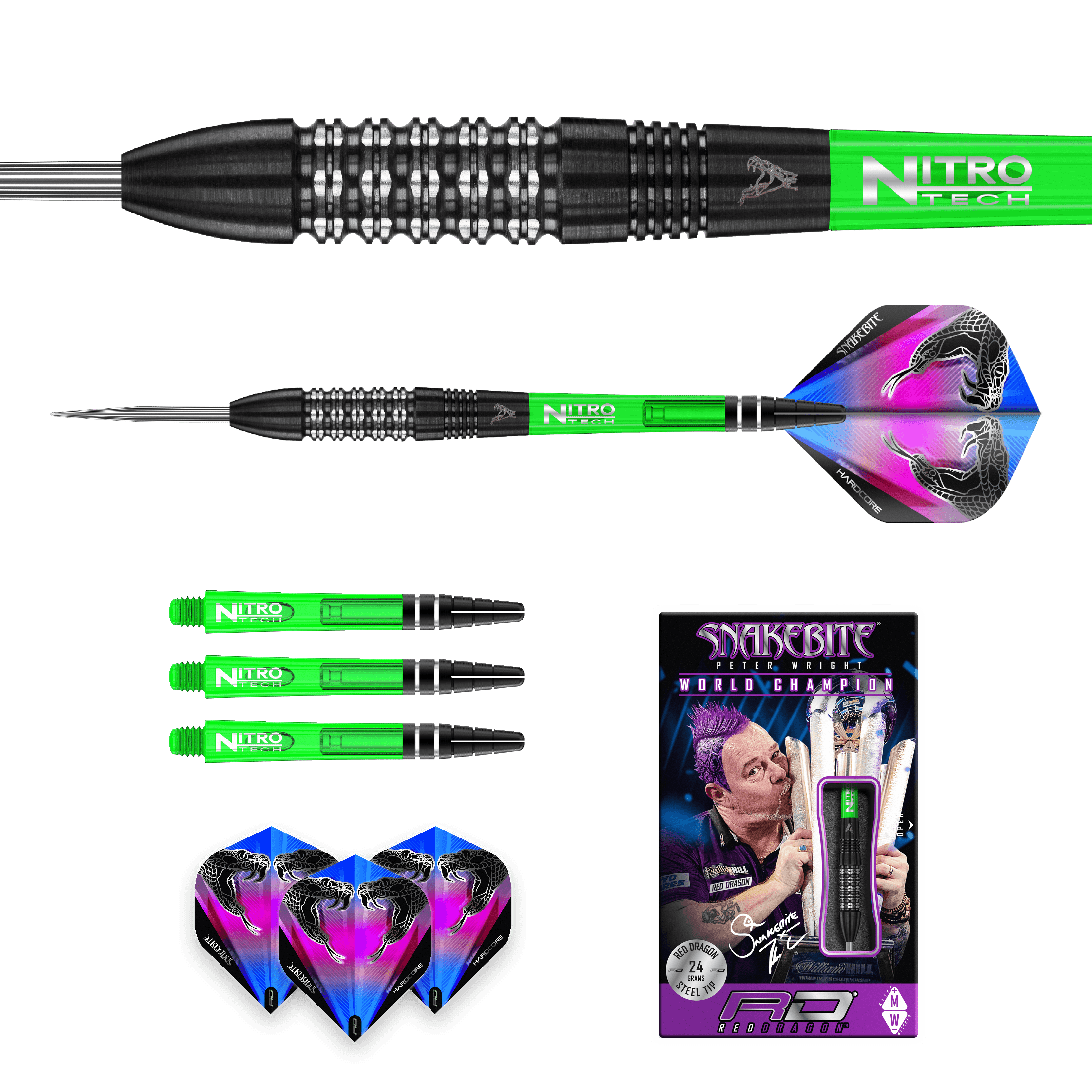 Red Dragon - Peter Wright Black Strike 90% - Sada Steel Šípok - Direct Darts - 5