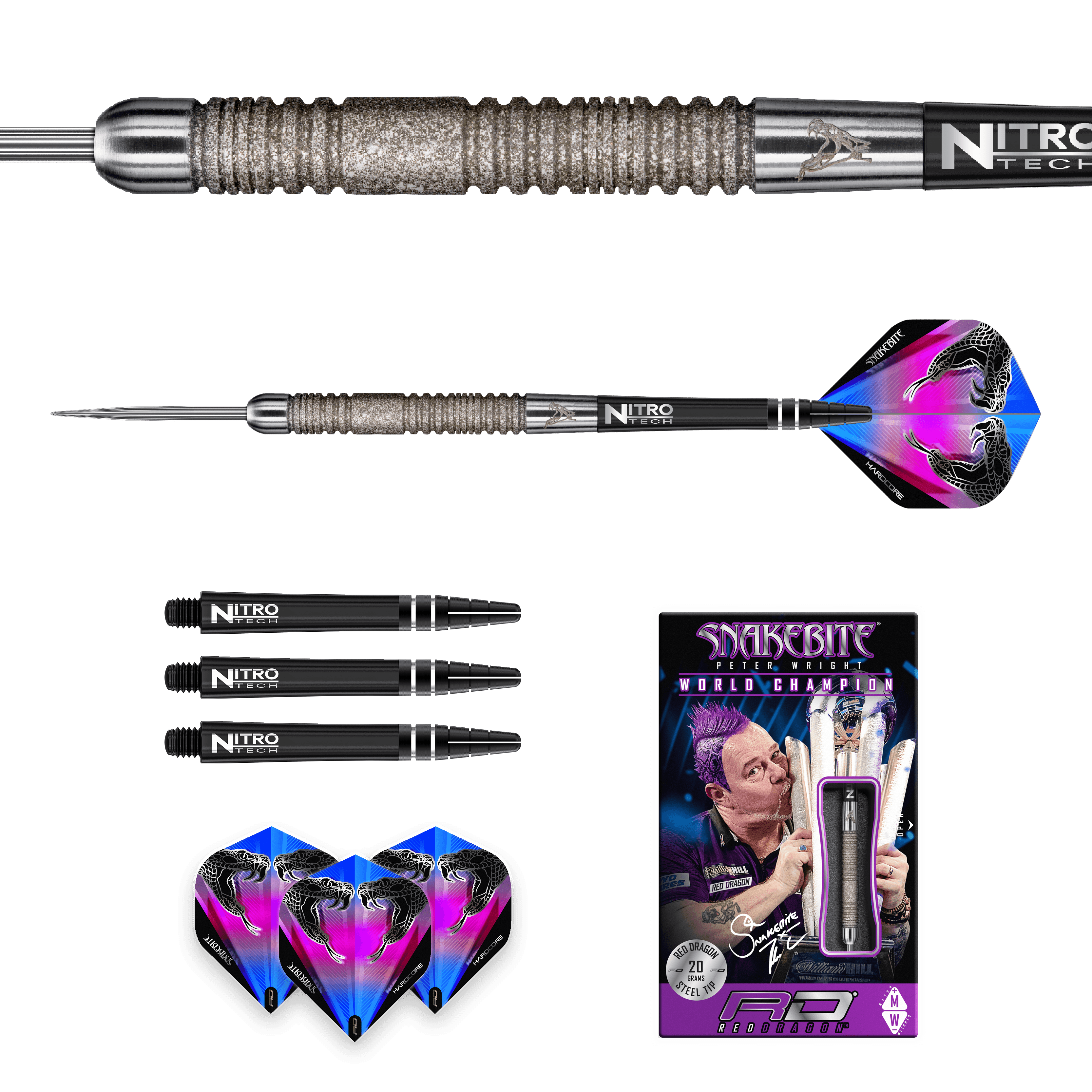 Red Dragon - Peter Wright Euro 11 Element 90% - Sada Steel Šípok - Direct Darts - 5