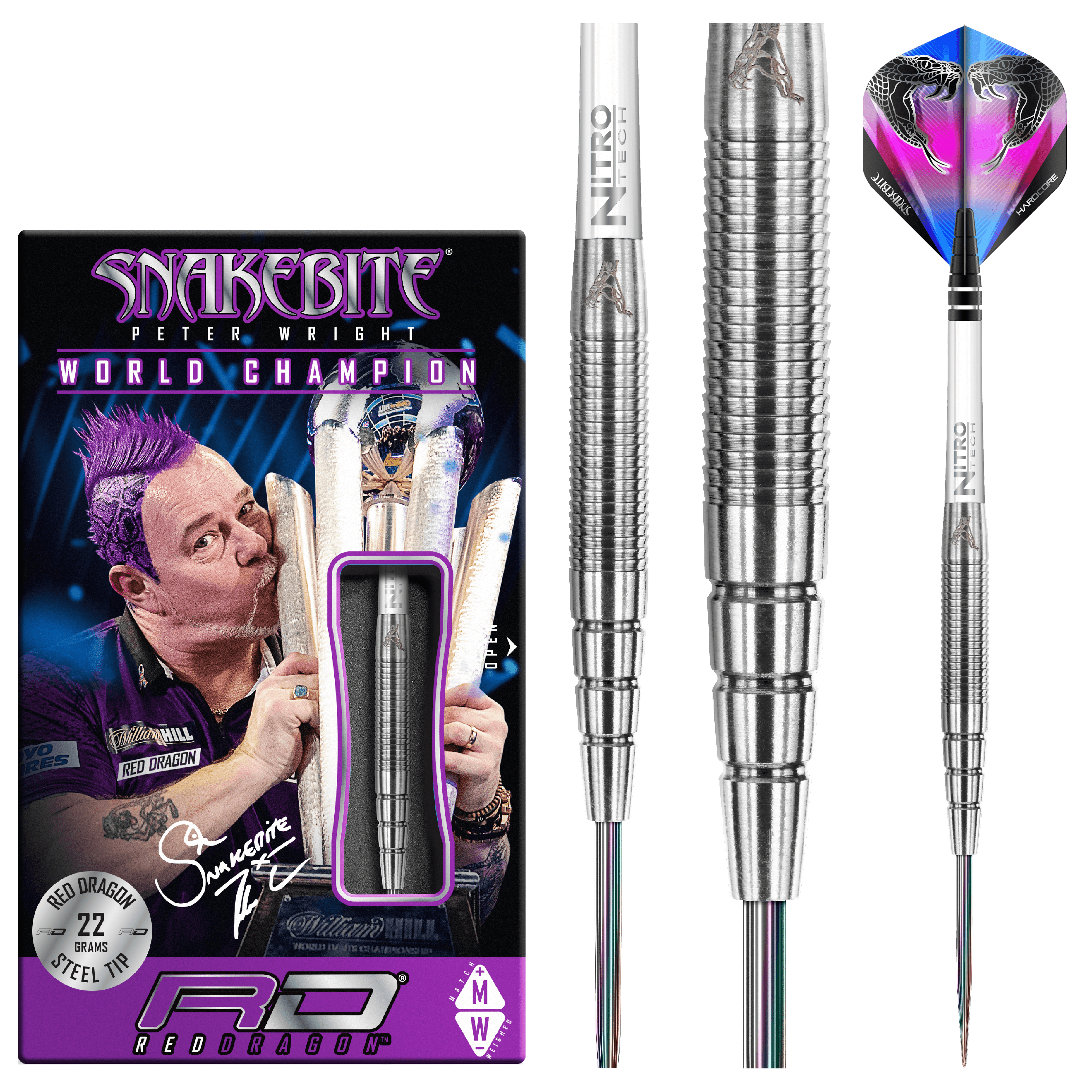 Red Dragon - Peter Wright Pl15 90% - Sada Steel Šípok - Direct Darts - 2