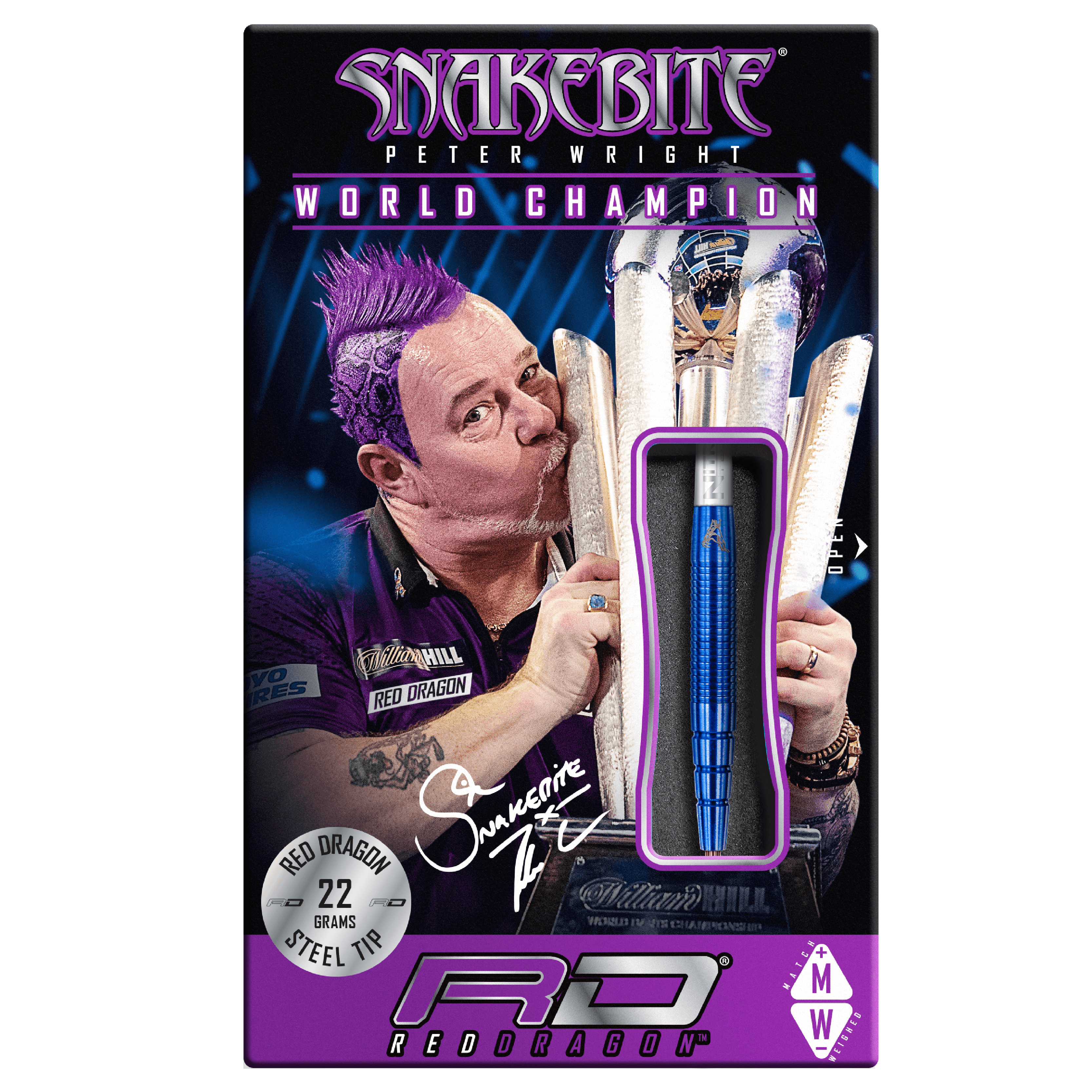 Red Dragon - Peter Wright Pl15 Blue 90% - Sada Steel Šípok - Direct Darts - 4