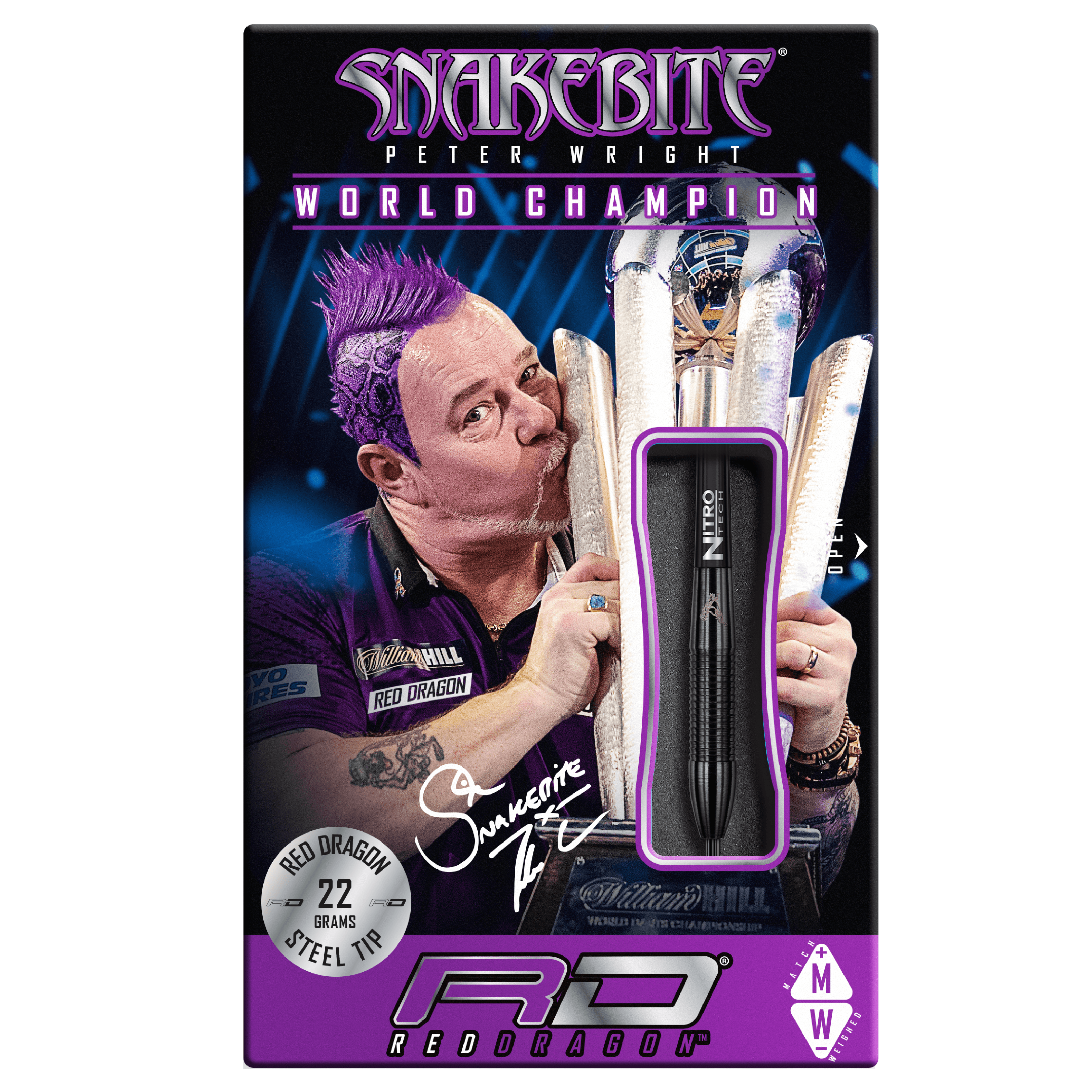 Red Dragon - Peter Wright Snakebite 3 Black 90% - Sada Steel Šípok - Direct Darts - 4