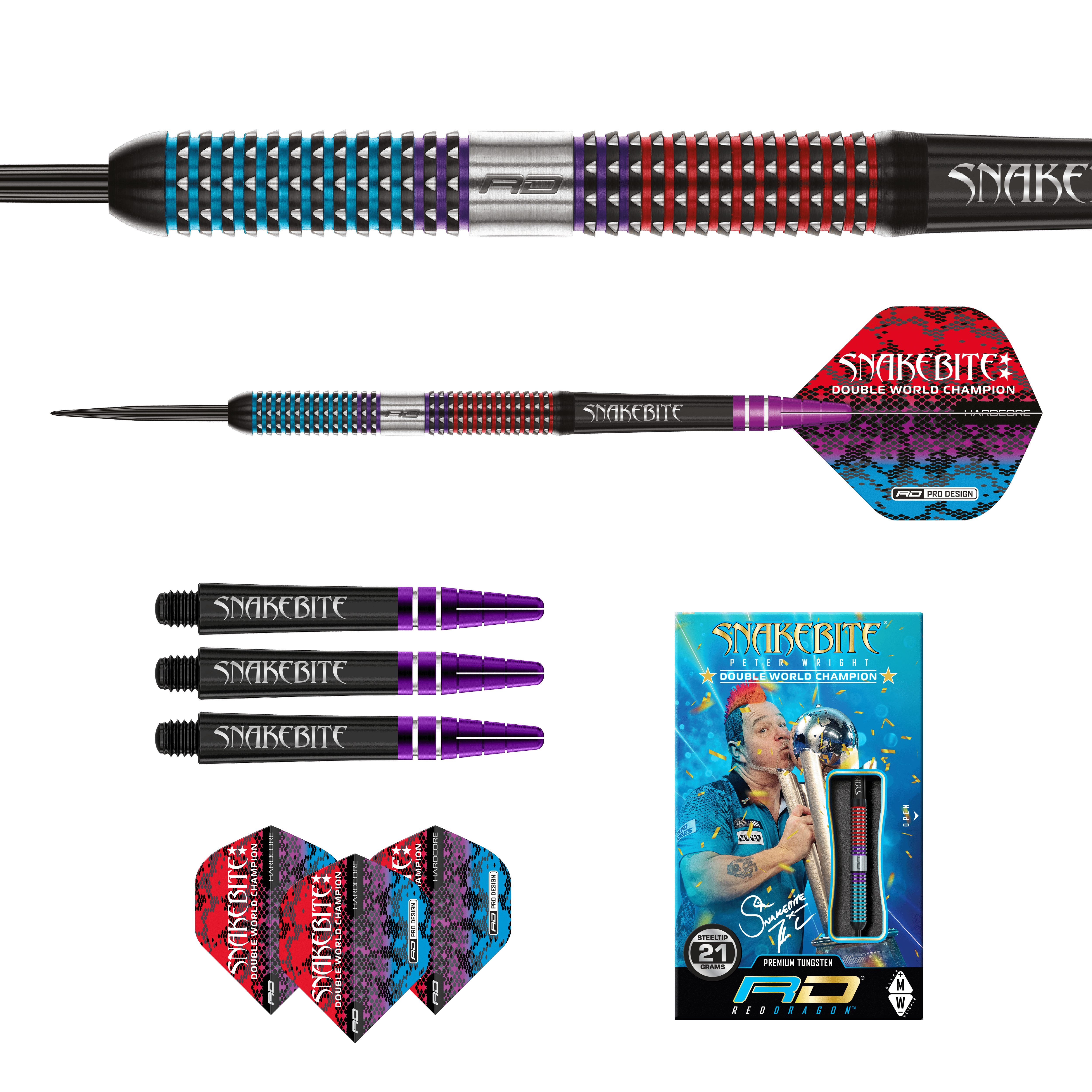 Red Dragon - Peter Wright Spirit 90% - Sada Steel Šípok - Direct Darts - 5