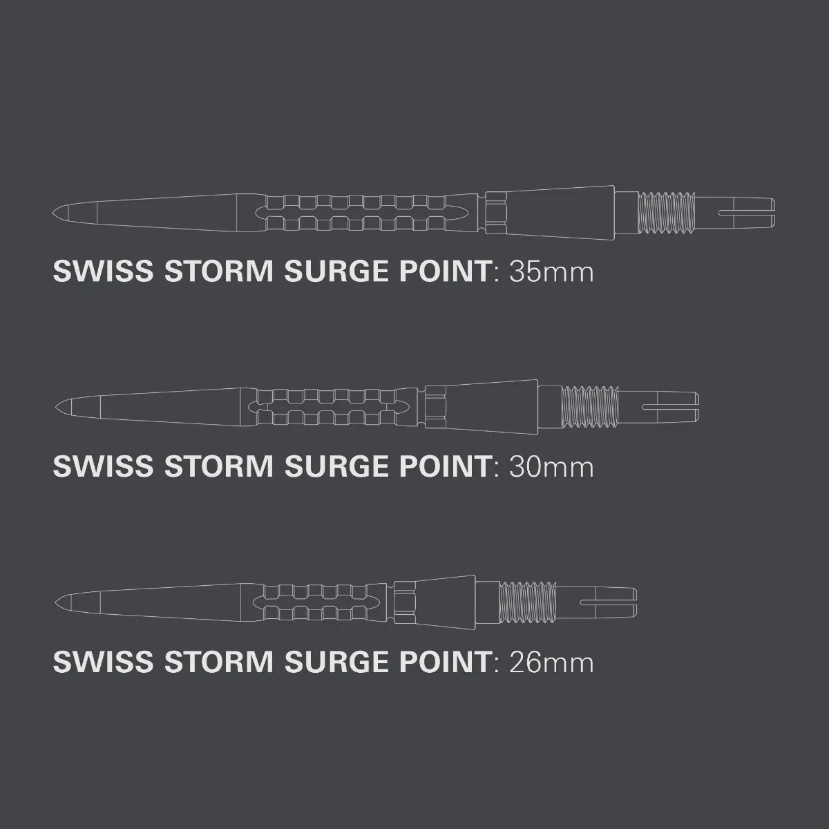 Target - Swiss Point - Storm Surge Strieborná - Hroty Na Šípky - Direct Darts - 4