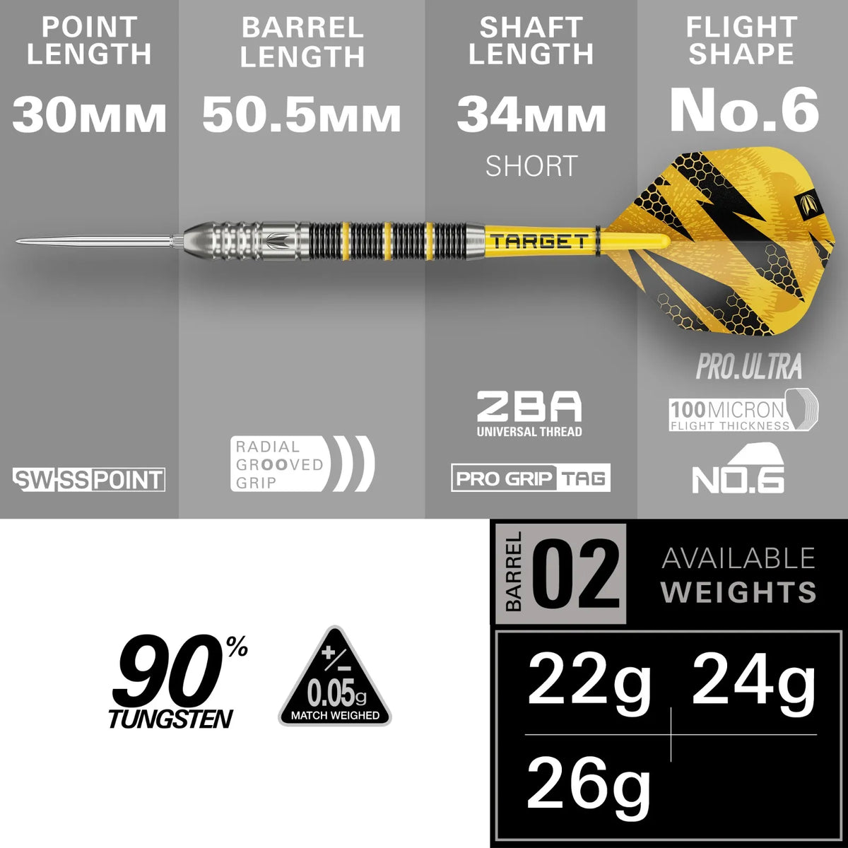 Target - Buzz Sp02 - 90% - Steel Šipky - Direct Darts - 2